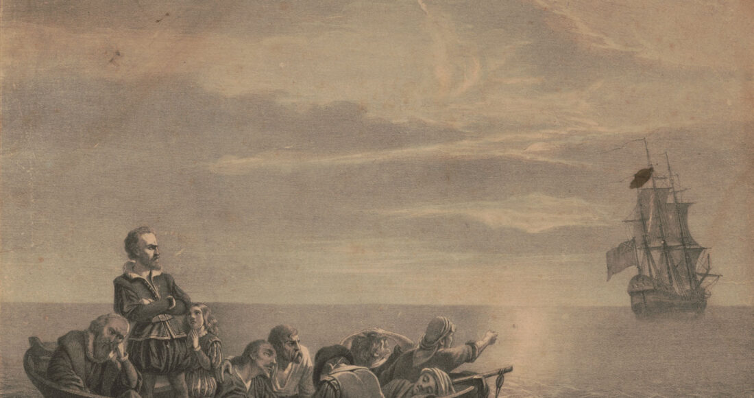 L'abbandono di Hudson (lithograph by Lewis & Browne, Library of Congress, Washington, D.C.)