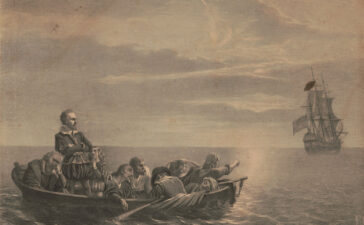 L'abbandono di Hudson (lithograph by Lewis & Browne, Library of Congress, Washington, D.C.)